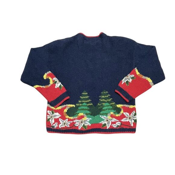 Vtg 80s Cardigan Bay Angel Sweater Womens Small Hand knitted Artsy Cottagecore - Picture 4 of 11